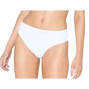 NWOT Nasty Gal Women's Alina High Waisted Ribbed Bikini Bottom Size Medium White
